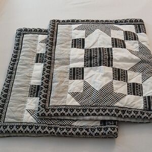 King Black and White Patchwork Shams
